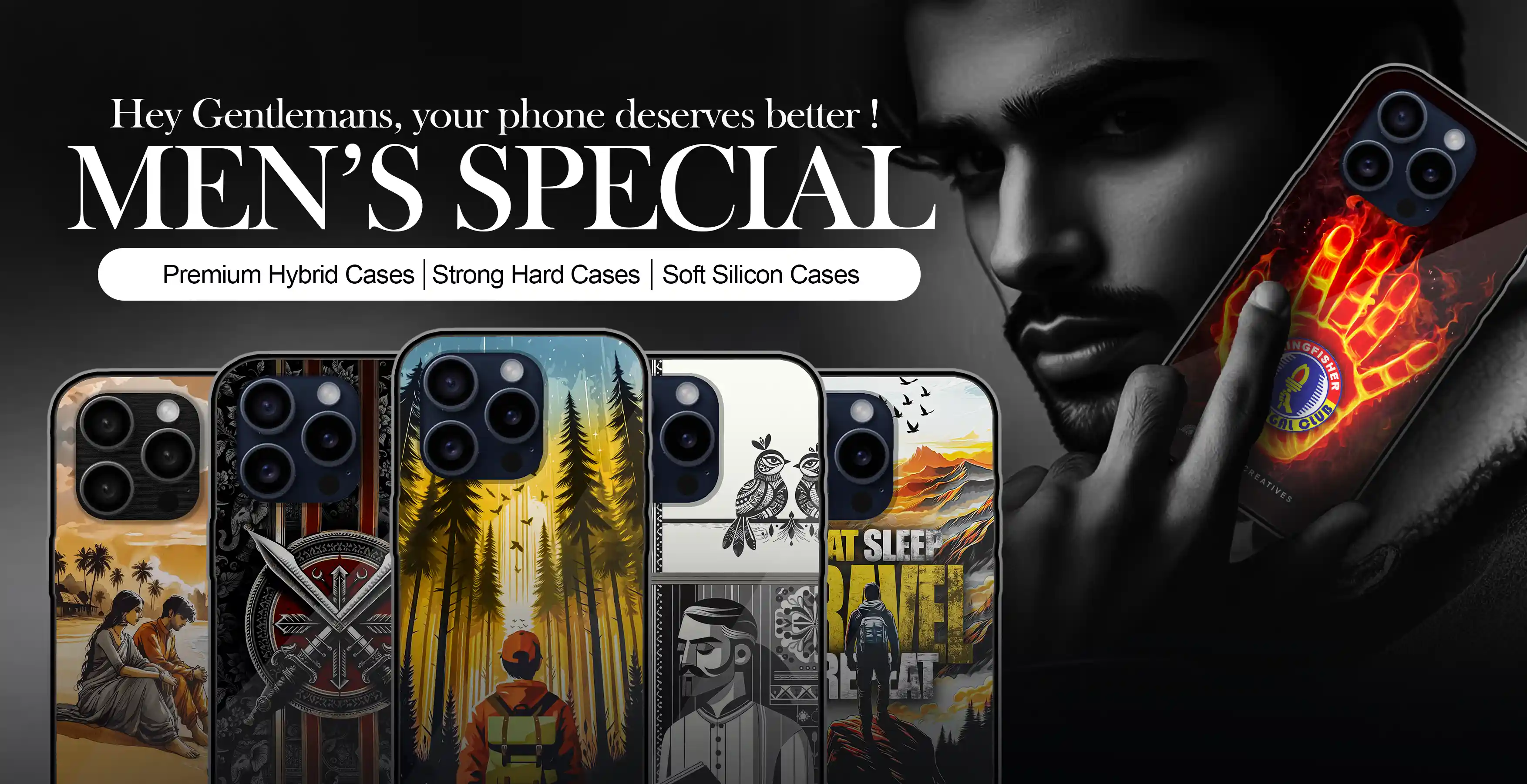 Premium Phone Cases for Men – Bold & Classic Designs banner