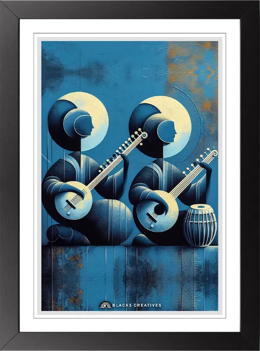 Cubist Musicians Wall Painting With Frame – 9x13 Inch Art