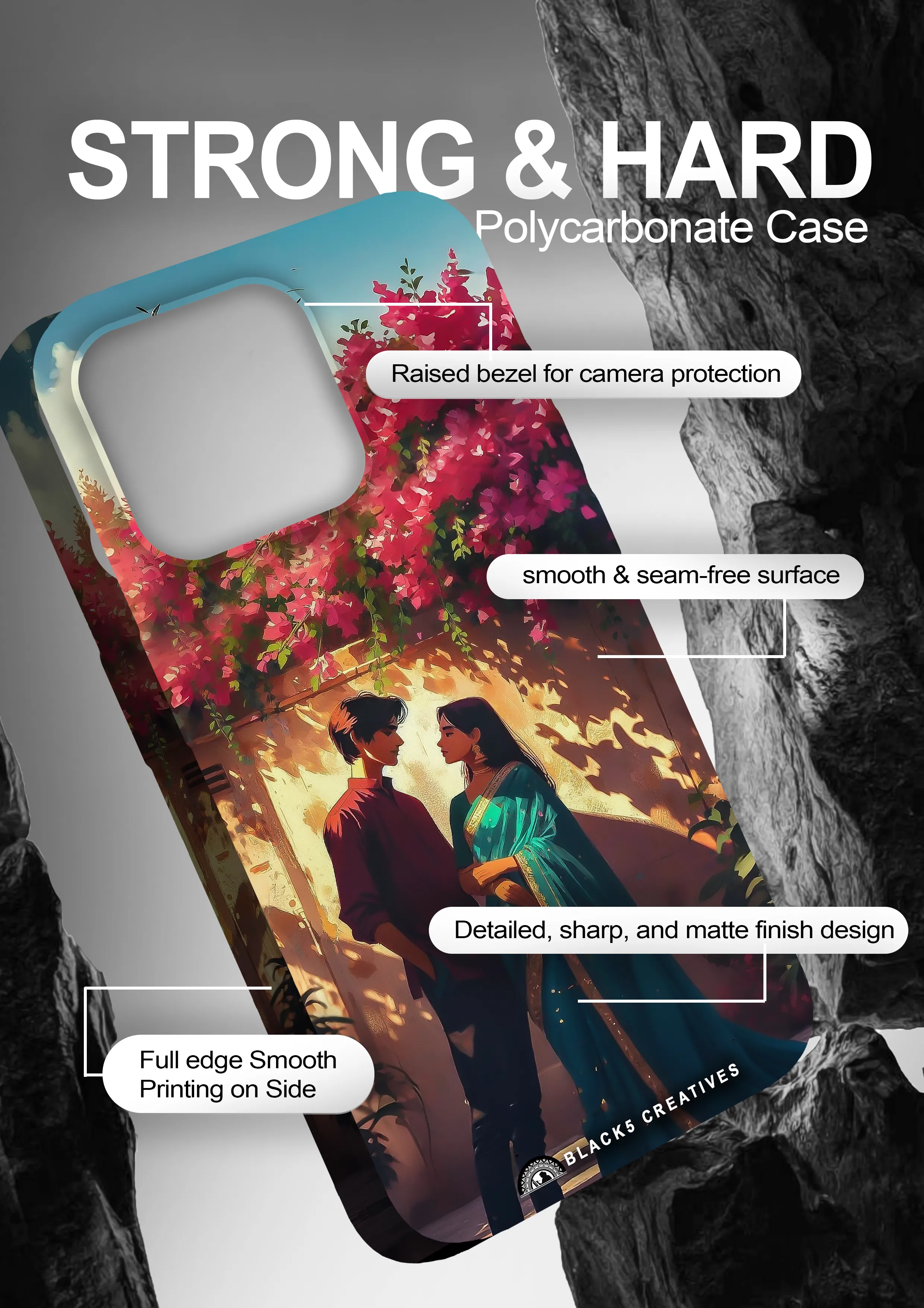 Durable Polycarbonate Hard Case with Matte Finish