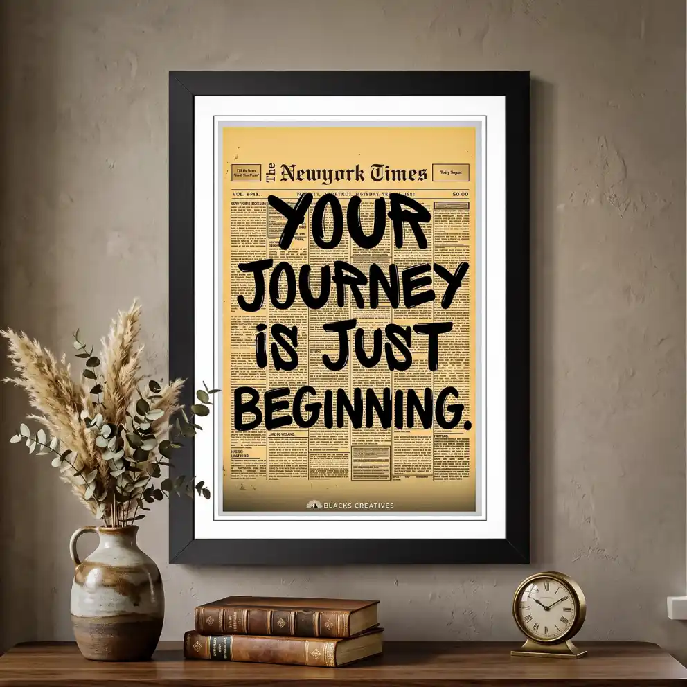 Your Journey Beginning Motivational Wall Painting With Frame – 9x13 Inch