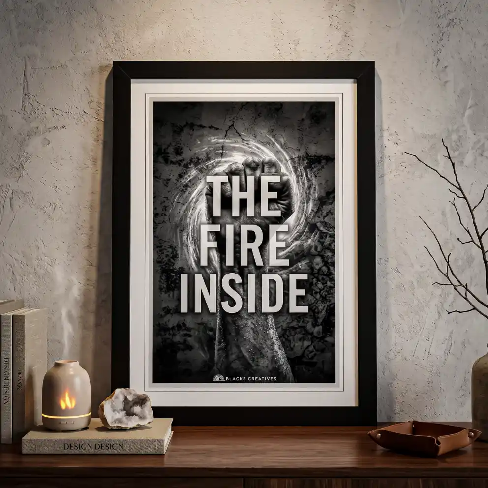 The Fire Inside Motivational Wall Painting With Frame – 9x13 Inch