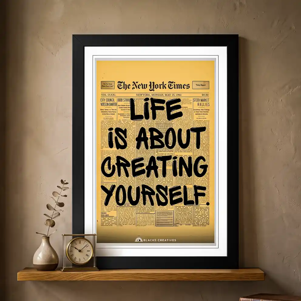 Creating Yourself Motivational Wall Painting With Frame – 9x13 Inch