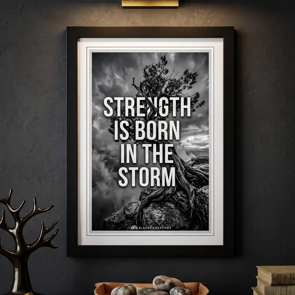 Strength In The Storm Motivational Wall Painting Frame – 9x13 Inch